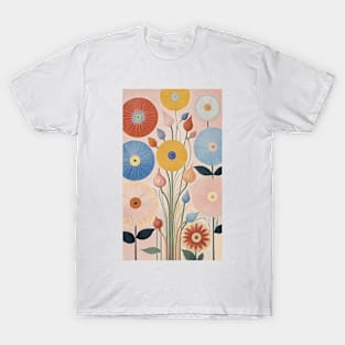 Hilma's Kaleidoscopic Blooms: Abstract Floral Reverie T-Shirt